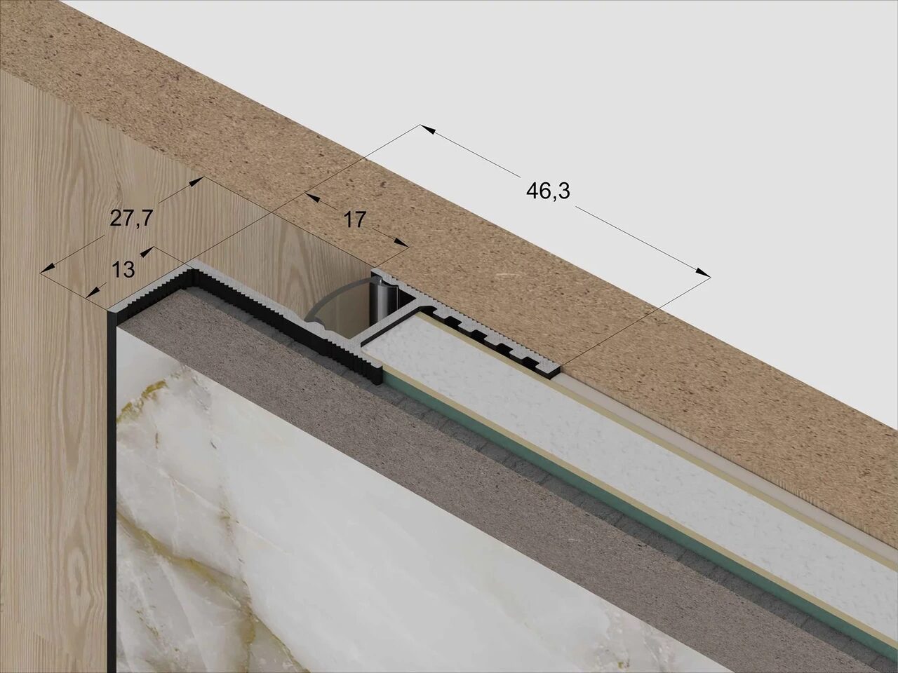 Теневая рейка Laconistiq MULTILEVEL - Черный